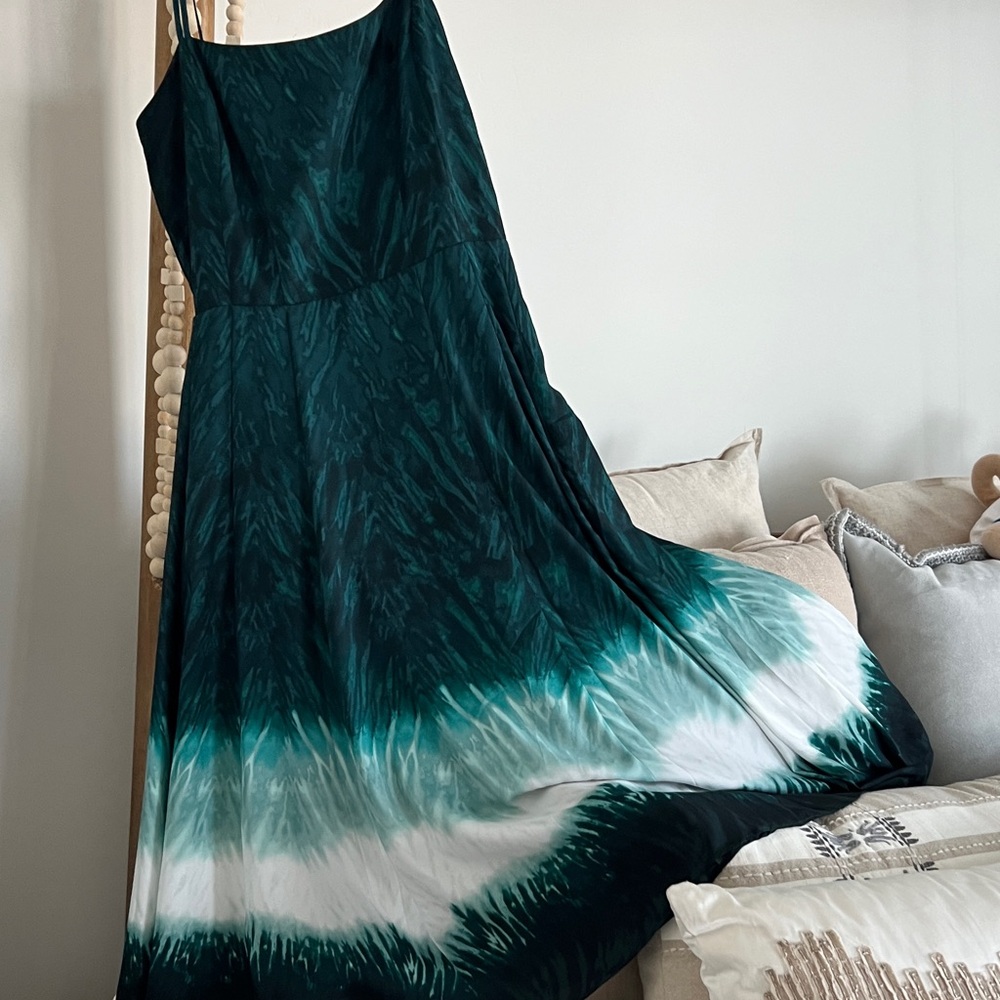 Elegant Green and White  Dress
